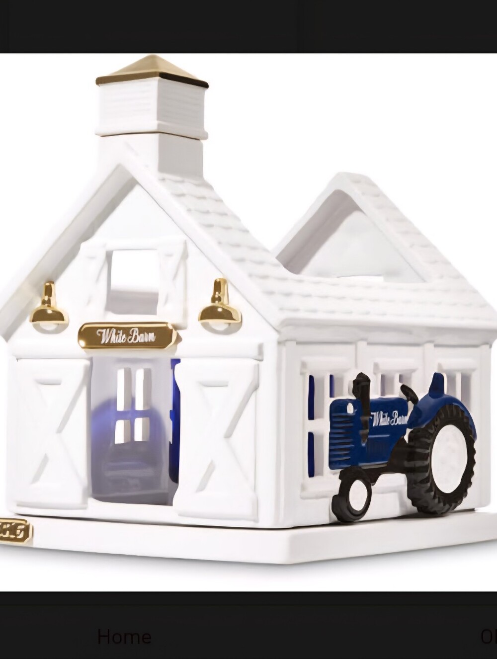 New White Barn White and Blue Ceramic Farmhouse Tealight Holder NWOB
